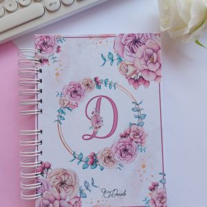 agenda datada floral rosa 2023