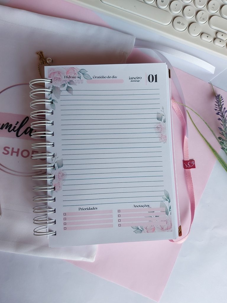 agenda floral rosa 2023 - Imagem 5